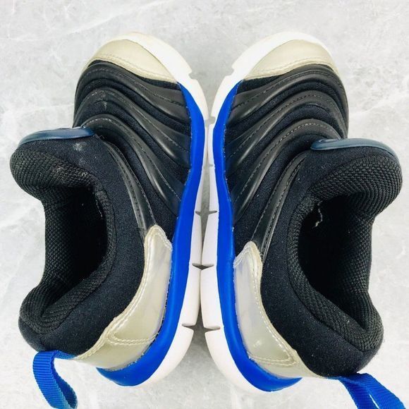 Nike Dynamo Free Volt TD‎ Toddler Size 9C Shoes Black Blue Sneakers 343938-012 - Picture 6 of 9